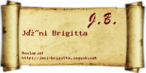 Jáni Brigitta névjegykártya